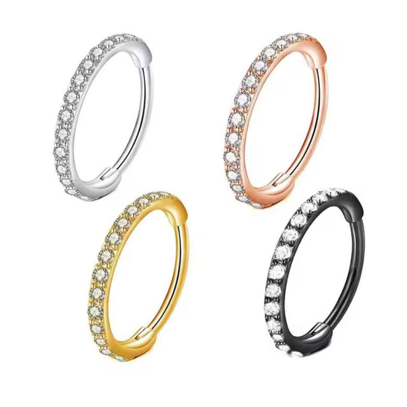 Body Jewelry Surgical Steel - Kolczyk do nosa 16G z przezroczystym