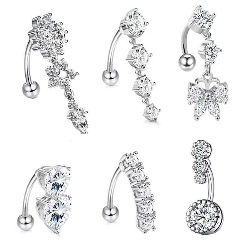 Body Jewelry Surgical Steel - Kolczyk do pępka z zawieszką, kolczyki