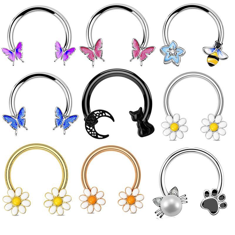 Body Jewelry Surgical Steel - Kolczyk do przegrody nosowej 16G, kolczyk