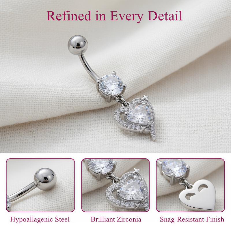 Body Jewelry Surgical Steel - 1 szt. Wykwintny kolczyk do pępka