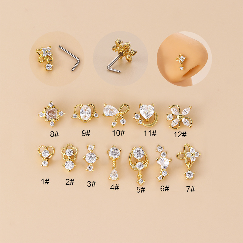 Kolczyk do nosa w kształcie li – Body Jewelry Surgical Steel recenzja i cena
