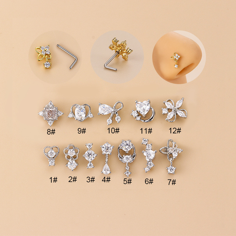 Kolczyk do nosa w kształcie li – Body Jewelry Surgical Steel recenzja i cena