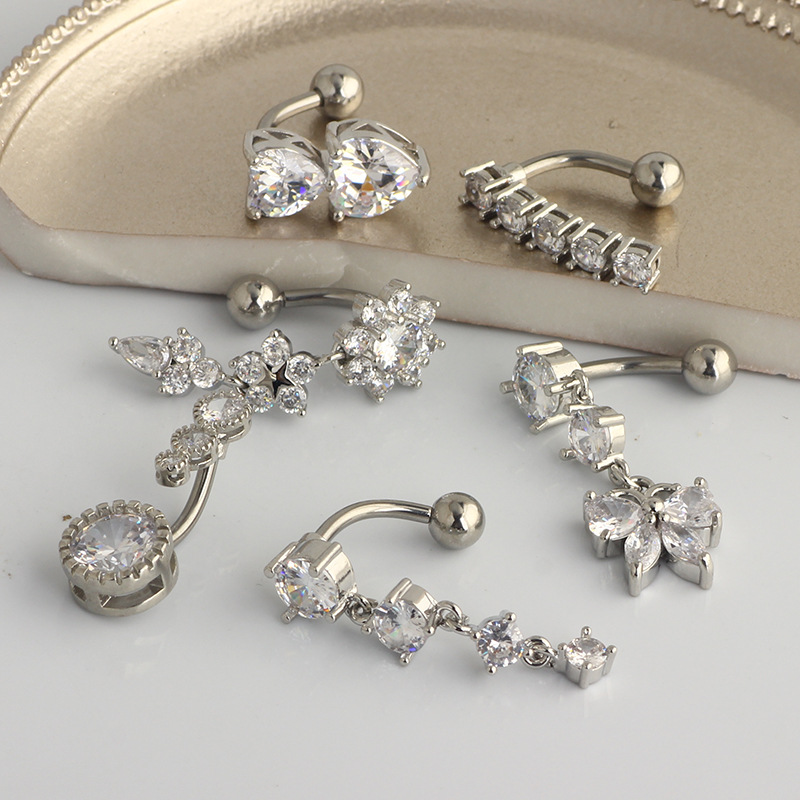 Kolczyk do pępka z zawieszką,  – Body Jewelry Surgical Steel recenzja i cena