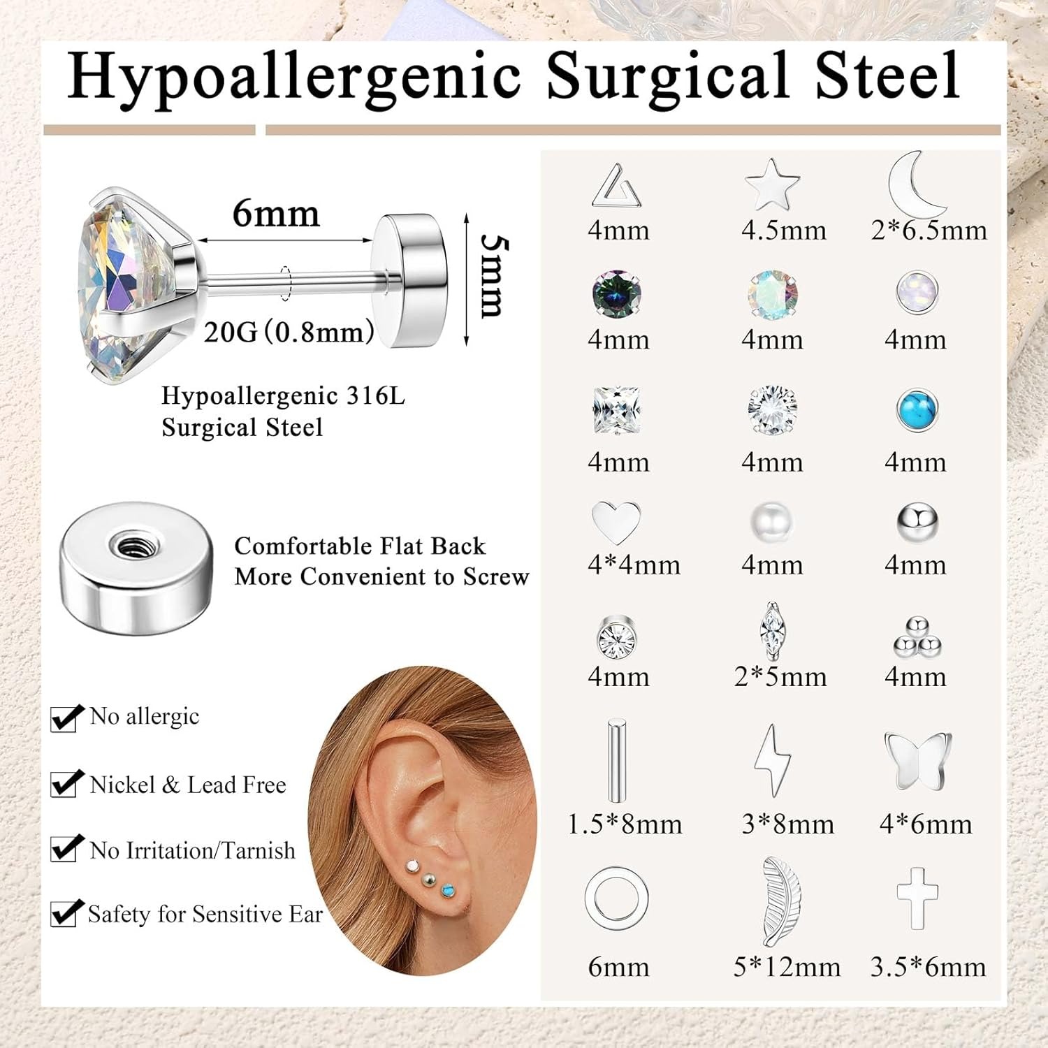 Florideco 1 Para Hipoalergiczn – Body Jewelry Surgical Steel recenzja i cena